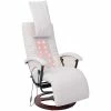 VidaXL Fauteuil de massage shiatsu Blanc Similicuir