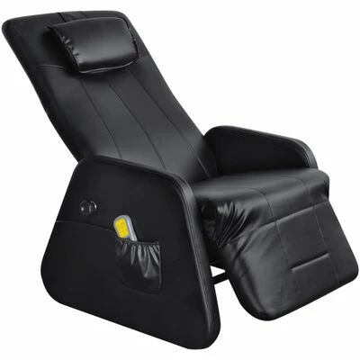 VidaXL Fauteuil de massage Noir Similicuir 1 VidaXL Fauteuil de massage Noir Similicuir