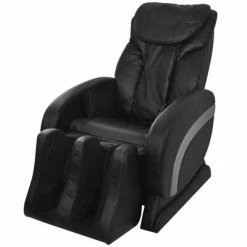 VidaXL Fauteuil de massage Noir Similicuir