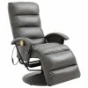 VidaXL Fauteuil de massage TV Gris Similicuir