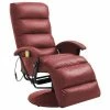VidaXL Fauteuil de massage TV Rouge bordeaux Similicuir