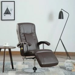 VidaXL Fauteuil de massage Marron Similicuir -Fauteuils électriques Soldes image 1 248594