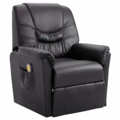 VidaXL Fauteuil inclinable de massage Gris Similicuir