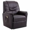 VidaXL Fauteuil inclinable de massage Marron Similicuir