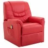 VidaXL Fauteuil de massage Rouge Similicuir