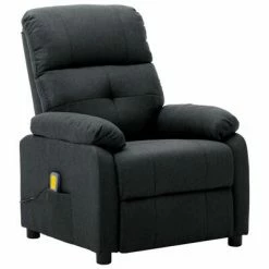 VidaXL Fauteuil de massage Gris foncé Tissu