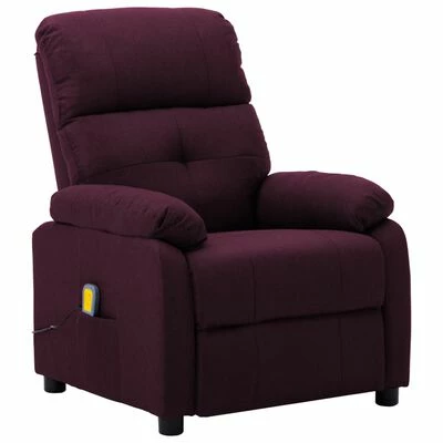 VidaXL Fauteuil de massage Violet Tissu 1 VidaXL Fauteuil de massage Violet Tissu