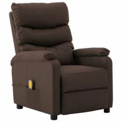 VidaXL Fauteuil de massage inclinable Marron Similicuir