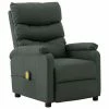 VidaXL Fauteuil de massage inclinable Gris Similicuir