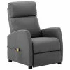 VidaXL Fauteuil de massage inclinable Gris clair Tissu