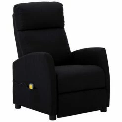 VidaXL Fauteuil de massage inclinable Noir Tissu