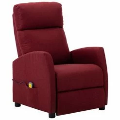 VidaXL Fauteuil de massage inclinable Rouge bordeaux Tissu