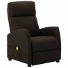 VidaXL Fauteuil de massage inclinable Marron foncé Tissu