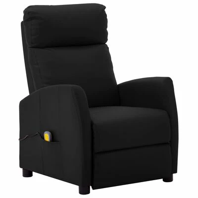 VidaXL Fauteuil de massage inclinable Noir Similicuir 1 VidaXL Fauteuil de massage inclinable Noir Similicuir