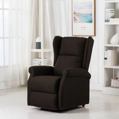 VidaXL Fauteuil de massage inclinable Marron foncé Tissu 2 VidaXL Fauteuil de massage inclinable Marron foncé Tissu – Image 2