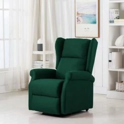 VidaXL Fauteuil de massage inclinable Vert Tissu 7 VidaXL Fauteuil de massage inclinable Vert Tissu -Fauteuils électriques Soldes image 1 289746