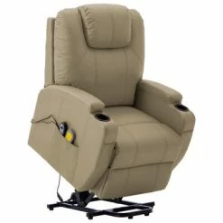 VidaXL Fauteuil inclinable de massage Cappuccino Similicuir