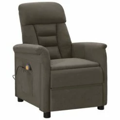 VidaXL Fauteuil inclinable de massage Gris foncé Similicuir daim
