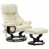 VidaXL Fauteuil de massage inclinable Crème Similicuir et bois courbé