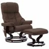 VidaXL Fauteuil de massage inclinable Marron Similicuir et bois courbé