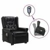 VidaXL Fauteuil releveur inclinable massage Noir Similicuir brillant