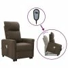 VidaXL Fauteuil inclinable de massage Marron Tissu