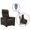 VidaXL Fauteuil inclinable de massage Marron foncé Tissu