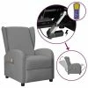 VidaXL Fauteuil inclinable releveur de massage Gris Similicuir