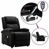VidaXL Fauteuil de massage inclinable électrique Noir Tissu