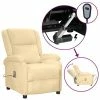 VidaXL Fauteuil de massage inclinable électrique Crème Velours