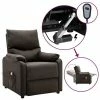 VidaXL Fauteuil de massage inclinable électrique Marron foncé Tissu