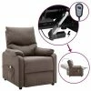 VidaXL Fauteuil inclinable électrique de massage Taupe Tissu