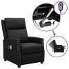 VidaXL Fauteuil inclinable électrique de massage Noir Similicuir