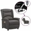 VidaXL Fauteuil de massage inclinable électrique Gris foncé Tissu