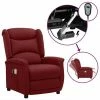 VidaXL Fauteuil de massage inclinable électrique Rouge bordeaux Tissu