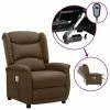 VidaXL Fauteuil de massage inclinable électrique Marron Tissu