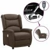 VidaXL Fauteuil de massage inclinable électrique Taupe Tissu