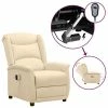 VidaXL Fauteuil de massage inclinable électrique Crème Tissu