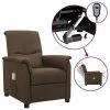 VidaXL Fauteuil de massage inclinable électrique Marron Tissu