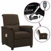 VidaXL Fauteuil de massage inclinable électrique Marron foncé Tissu