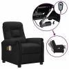 VidaXL Fauteuil inclinable électrique de massage Noir Similicuir