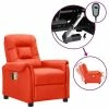 VidaXL Fauteuil inclinable électrique de massage Rouge Similicuir