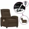 VidaXL Fauteuil inclinable de massage Marron Tissu microfibre