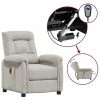 VidaXL Fauteuil inclinable de massage Gris clair Tissu microfibre