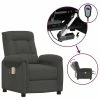 VidaXL Fauteuil inclinable de massage Gris foncé Tissu microfibre