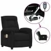 VidaXL Fauteuil inclinable de massage électrique Noir Tissu microfibre
