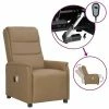 VidaXL Fauteuil inclinable électrique de massage Cappuccino Similicuir