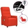 VidaXL Fauteuil inclinable électrique de massage Rouge Similicuir