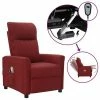 VidaXL Fauteuil électrique de massage Rouge bordeaux Tissu