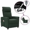 VidaXL Fauteuil électrique de massage Vert foncé Tissu